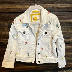 Boden White Jacket with Floral Accents